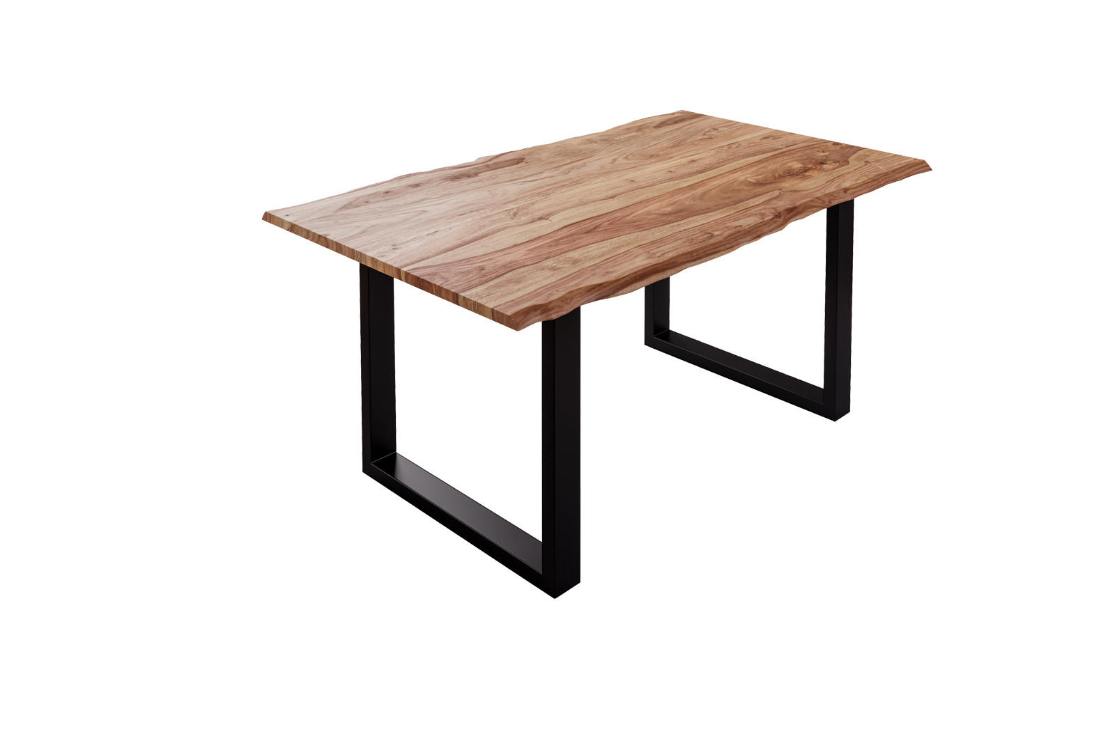 ESSTISCH MAILAND - Beige/Schwarz, Holz/Metall (80/140/77cm) - SAM