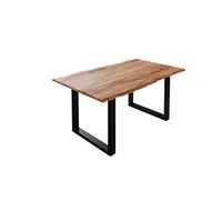ESSTISCH MAILAND - Beige/Schwarz, Holz/Metall (80/140/77cm) - SAM