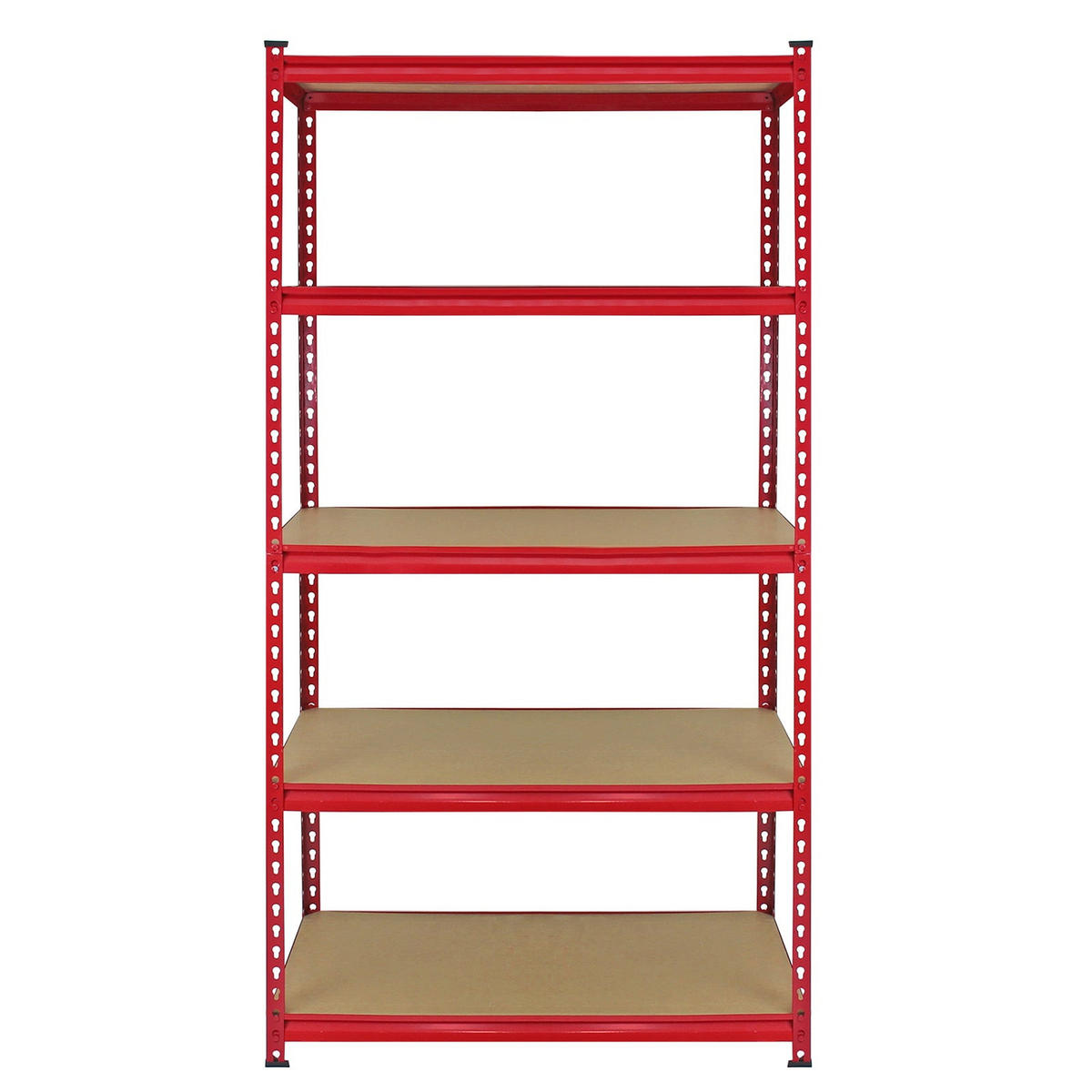 LAGERREGAL 5 x Z-Rax Rot 90cm mit Gratis Gummihammer - Rot, Metall (90/180/45cm) - Monstershop