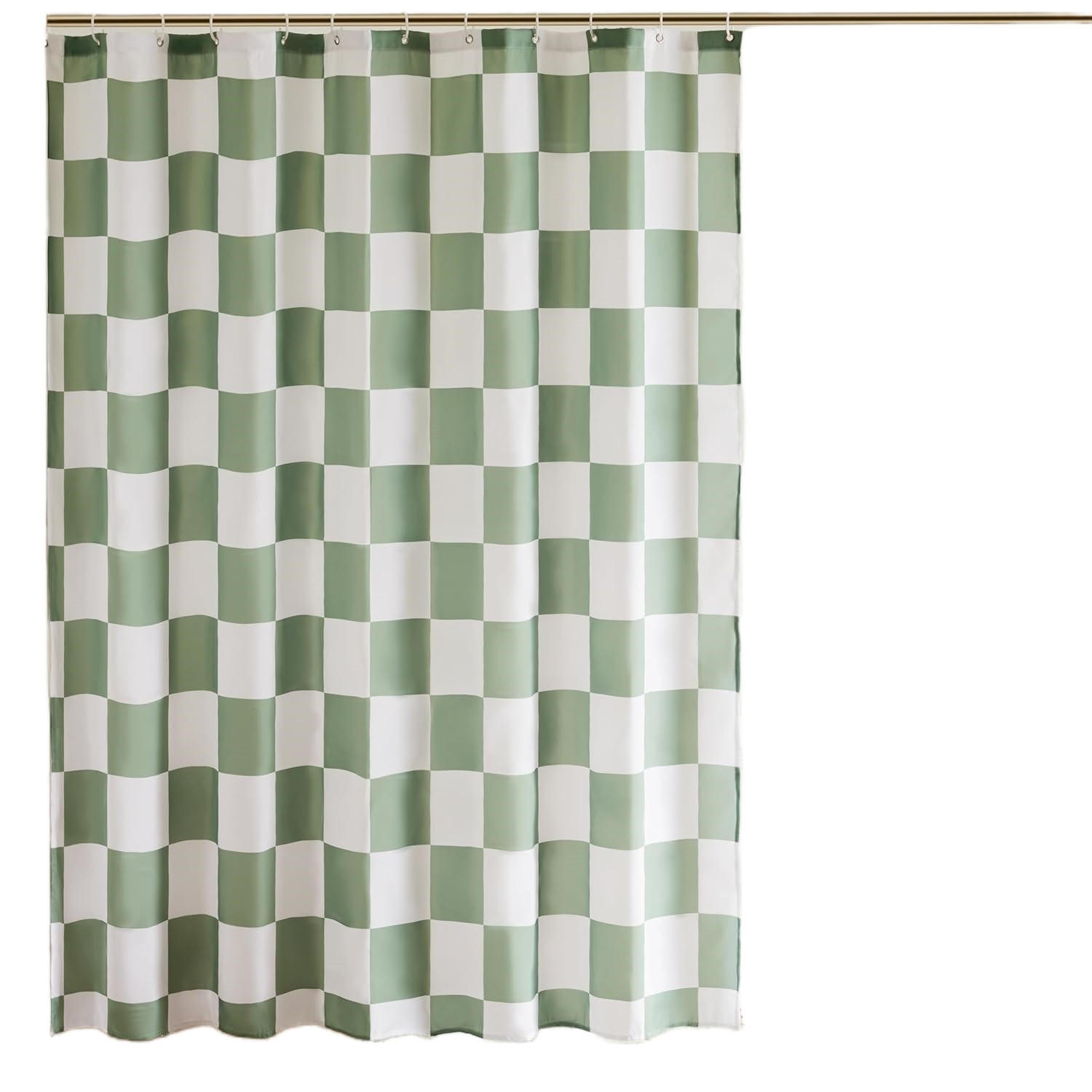 DUSCHVORHANG Karierter 180 x 180 cm - Grün, Textil (180/180cm) - Kaket