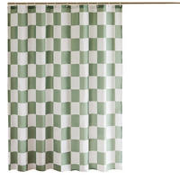 DUSCHVORHANG Karierter 180 x 180 cm - Grün, Textil (180/180cm) - Kaket