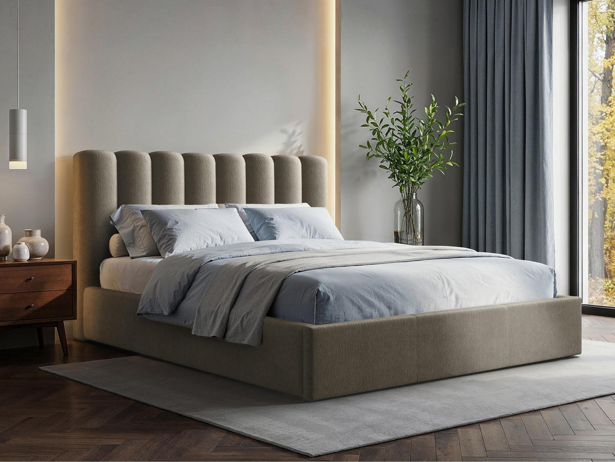 POLSTERBETT Nox - Naturfarben/Braun, Holzwerkstoff/Textil (180/200cm) - MIRJAN24