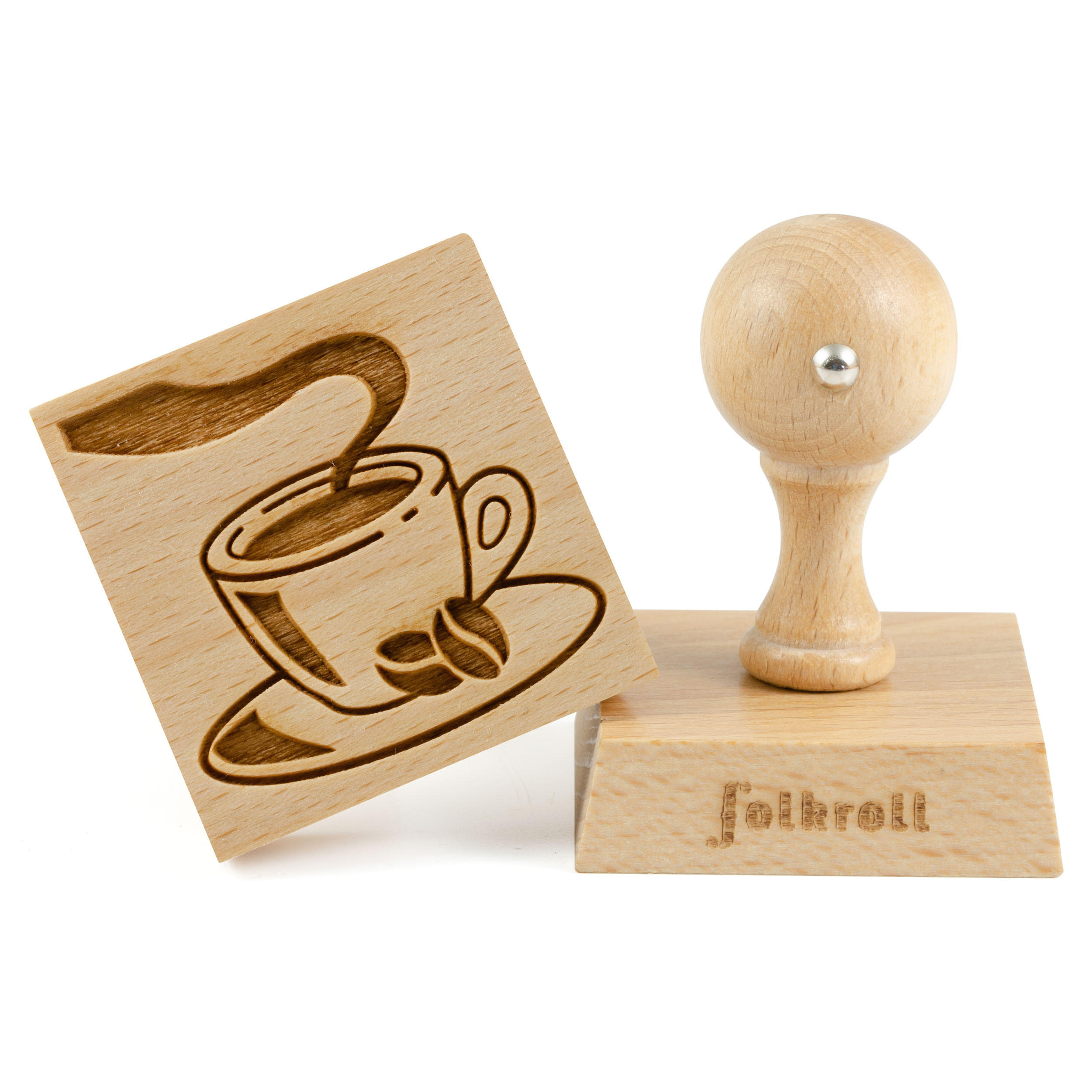 MOTIV-KEKSSTEMPEL Kaffeetasse, 55x55 mm, Buchenholz - Braun, Holz (5.5/7/5.5cm) - Folkroll