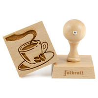 MOTIV-KEKSSTEMPEL Kaffeetasse, 55x55 mm, Buchenholz - Braun, Holz (5.5/7/5.5cm) - Folkroll