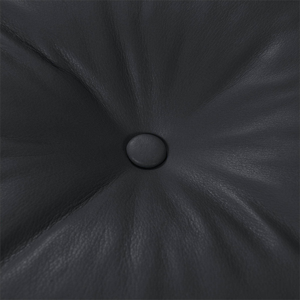 SITZHOCKER - Echtleder - Dunkelblau, Leder (43/45/43cm) - home24