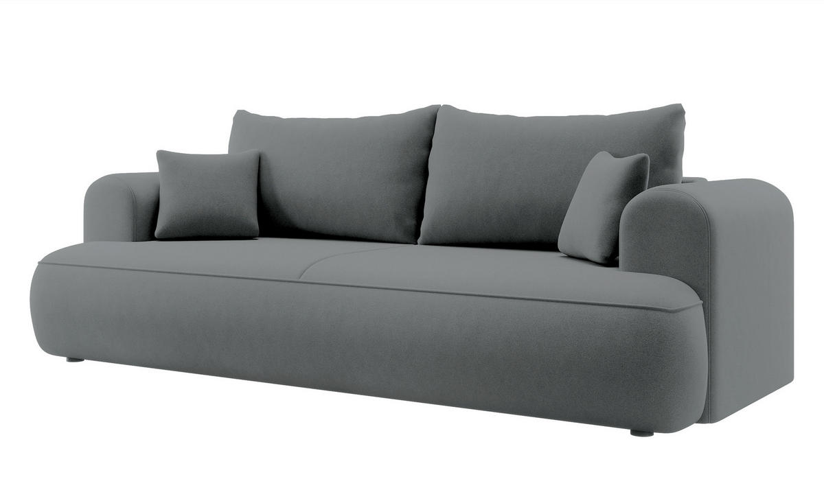 SCHLAFSOFA Ovo Dunkelgrau Velours - Dunkelgrau, Textil (250/103/110cm) - Selsey