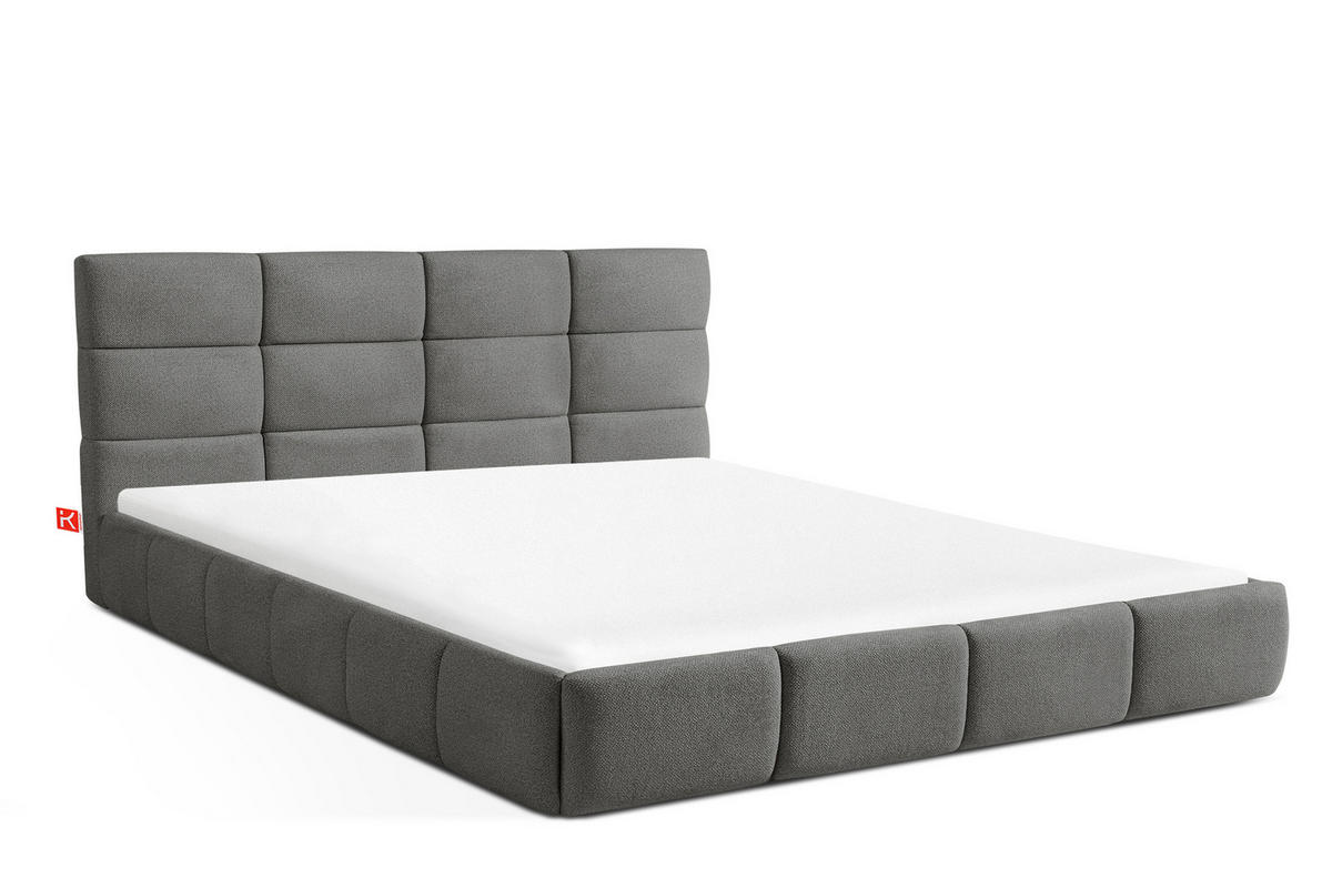 POLSTERBETT ALTOS Bouclé, dunkelgrau - Dunkelgrau, Holz/Holzwerkstoff (180/200cm) - KONSIMO®
