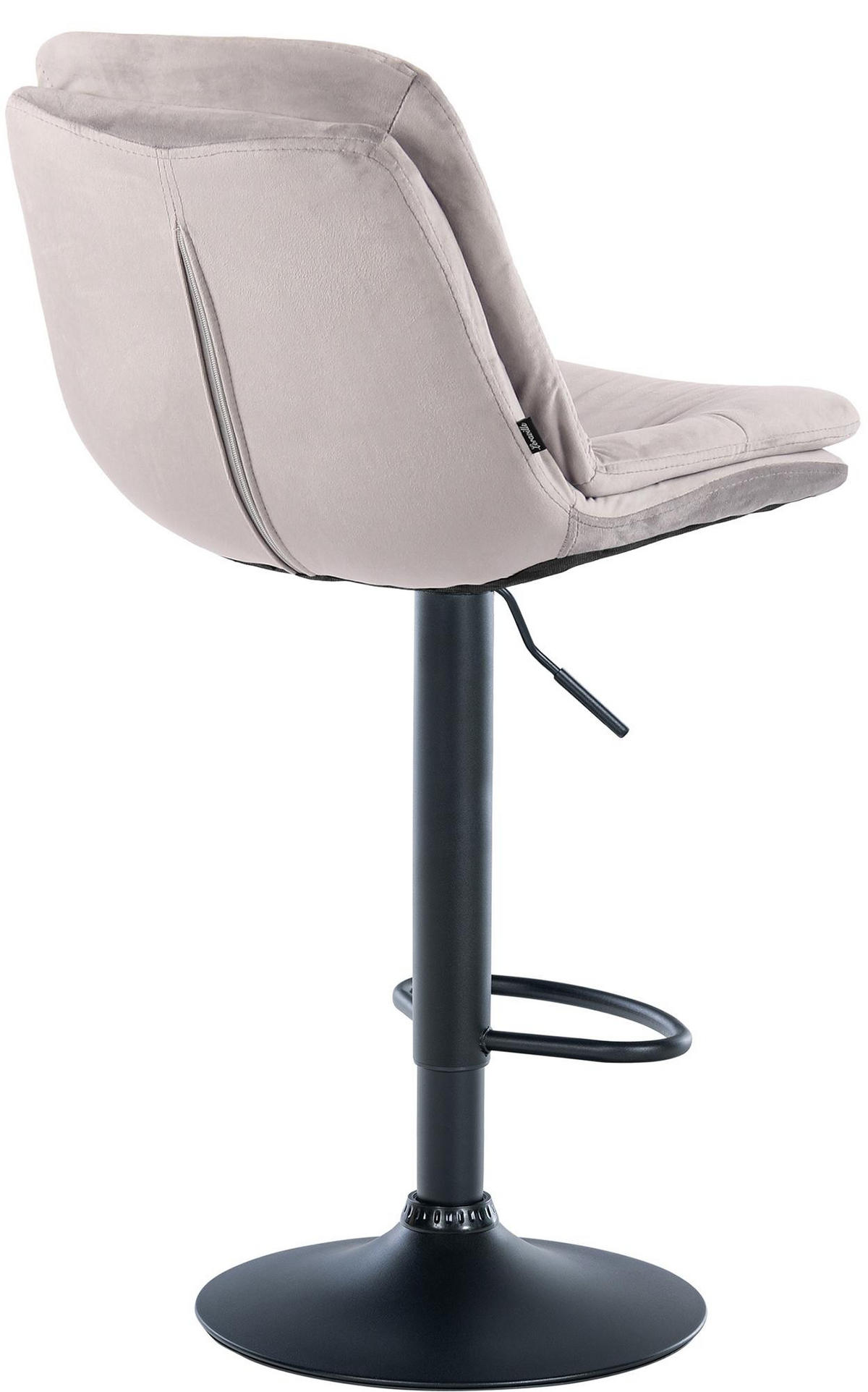 BARHOCKER Samt grau - Schwarz/Grau, Textil (46/94/54cm) - CLP