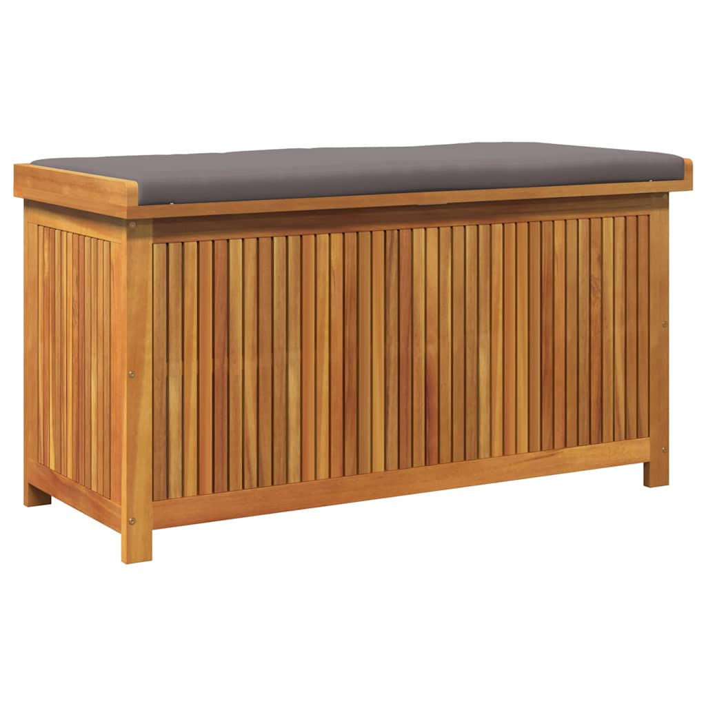 OUTDOOR-KISSENBOX 113/50/60,5 Cm Massivholz Akazie - Dunkelgrau, Holz (50/60.5/113cm) - vidaXL