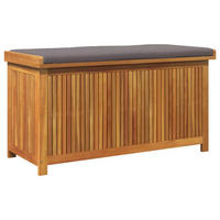OUTDOOR-KISSENBOX 113/50/60,5 Cm Massivholz Akazie - Dunkelgrau, Holz (50/60.5/113cm) - vidaXL