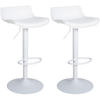 BARHOCKER 2er Set Kunststoff weiß - Weiß, Kunststoff/Textil (43/69/44cm) - CLP