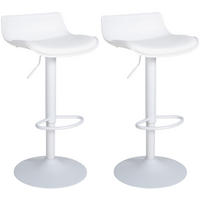 BARHOCKER 2er Set Kunststoff weiß - Weiß, Kunststoff/Textil (43/69/44cm) - CLP