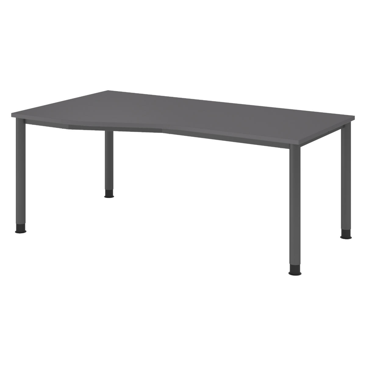 SCHREIBTISCH Serie-H Gestell: Graphit 100/180/74 cm in Graphitfarben - Graphitfarben, Holzwerkstoff (100/180/74cm) - bümö