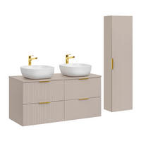 BADMÖBEL 120.8cm Adriel 2er-Set Beige - Beige, Holzwerkstoff (120.8/59/46cm) - Petits-meubles