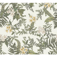 VLIESTAPETE Grün 53/1005 cm - Weiß, Textil (53/1cm) - KUNSTLOFT