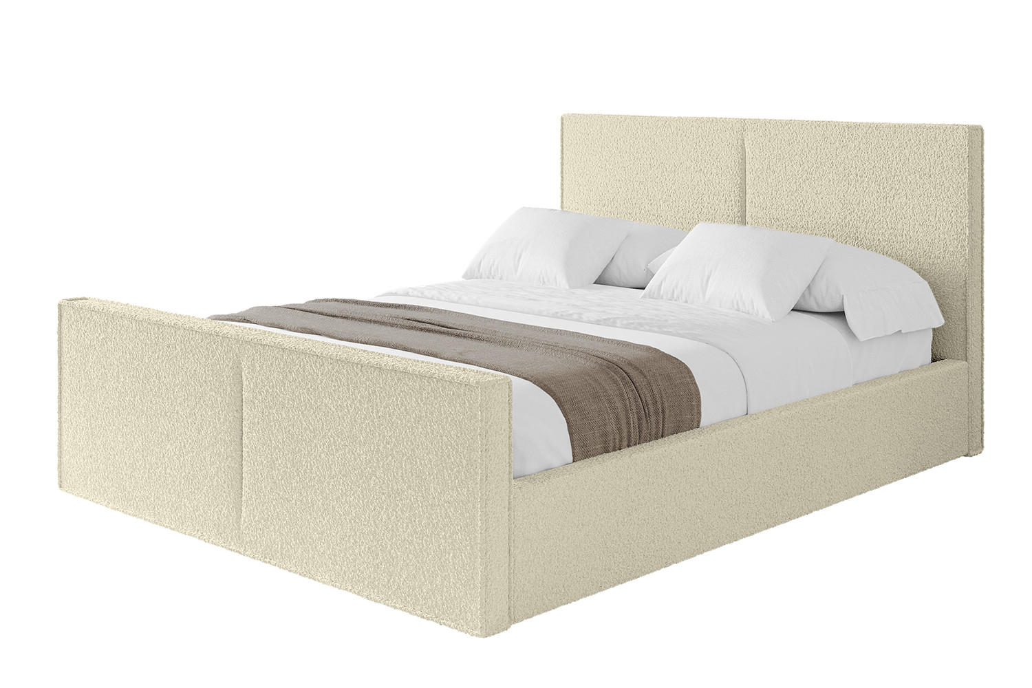 POLSTERBETT mit Bettkasten, Fußteil und Lattenrost, Boxbett ohne Matratze - VANTO-Z 180x200 Beige - Taupe, Holzwerkstoff/Textil (180/200cm) - ALTDECOR