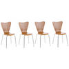 BESUCHERSTUHL 4er Set Holz Eiche - Eichefarben, Holz/Metall (45/85/49cm) - CLP