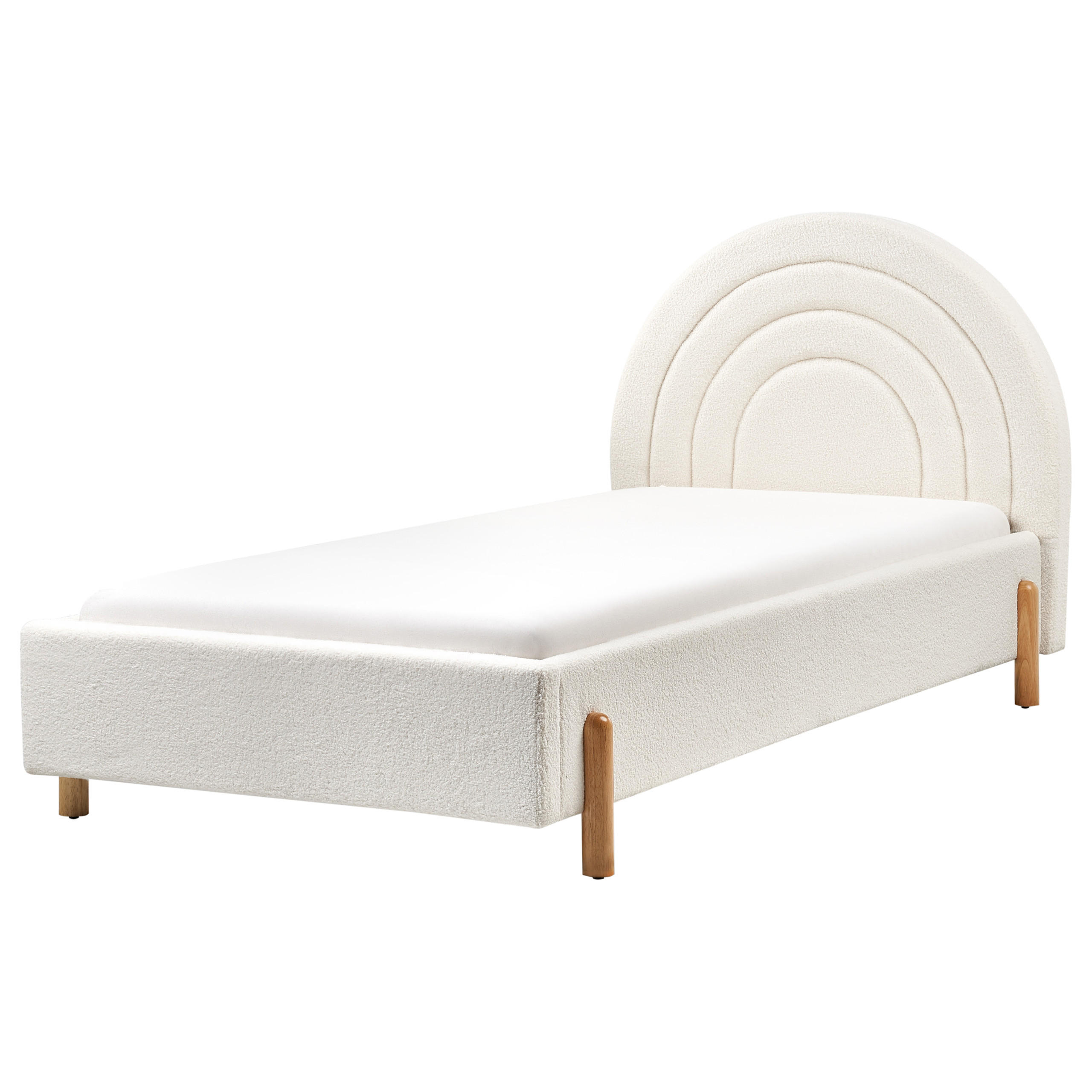 KINDERBETT 90x200 cm Weiß Anet - Creme, Textil (90/200cm) - Beliani