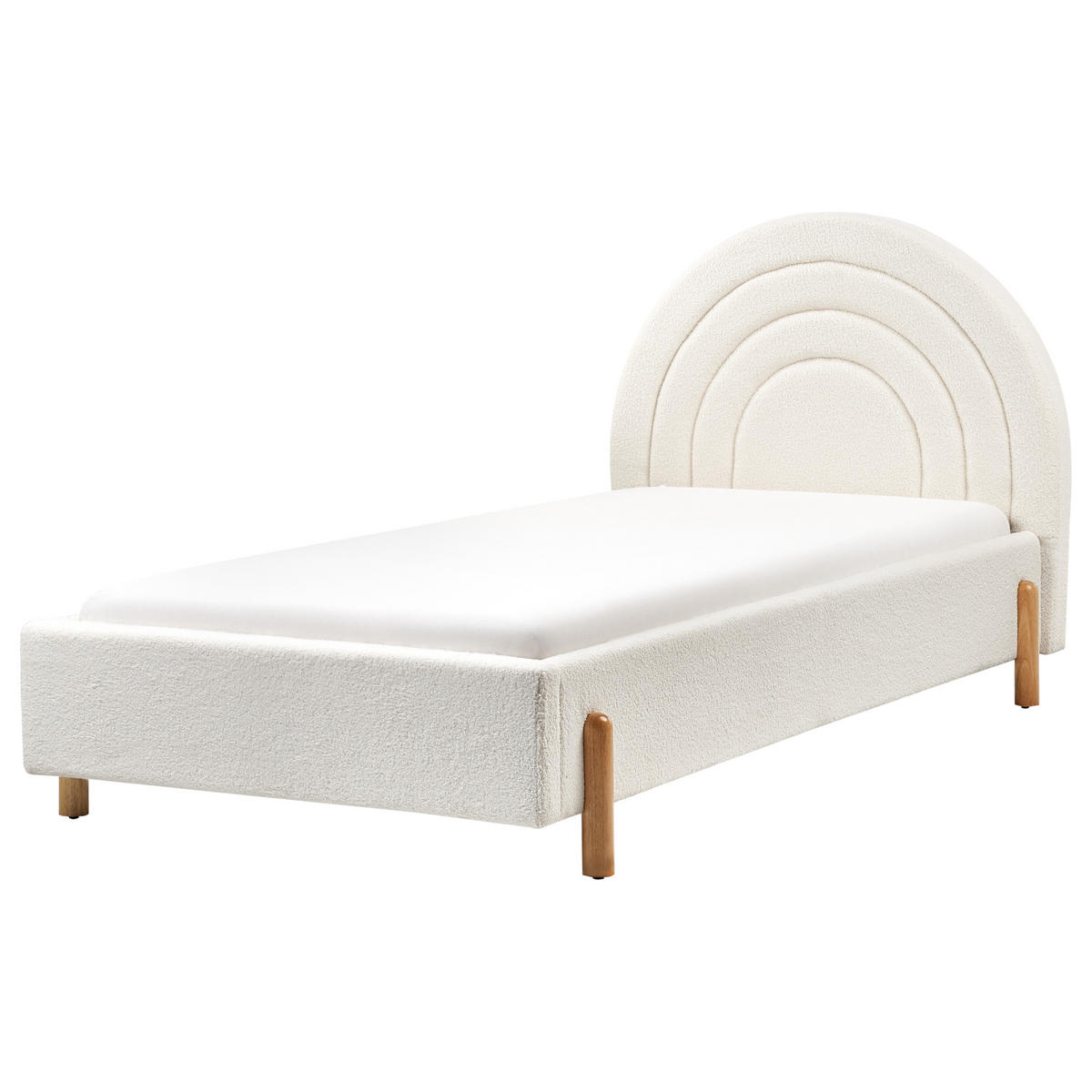 KINDERBETT 90x200 cm Weiß Anet - Creme, Textil (90/200cm) - Beliani