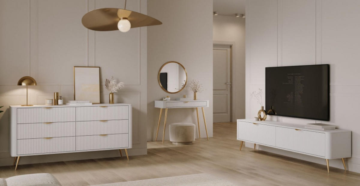 SIDEBOARD Weiss Lena - Weiß, Holzwerkstoff (163.2/81.2/38cm) - Sepro Meble