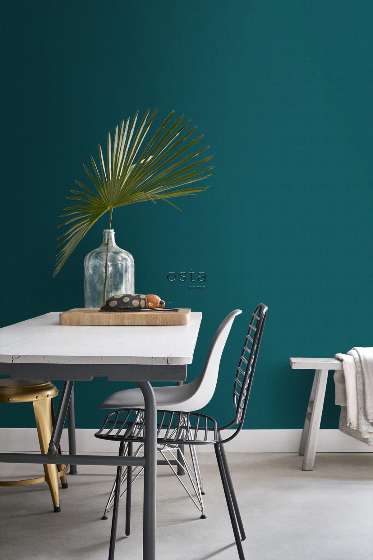 TAPETE Leinen-Optik 53 cm x 10.05 m - Blau, Papier (53/1000cm) - ESTAhome
