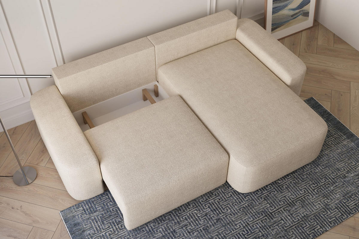 ECKSOFA - Universale Ecksofa Lisbon - Beige (Anthology 3) - Beige, Holzwerkstoff (270/180cm) - Möblo