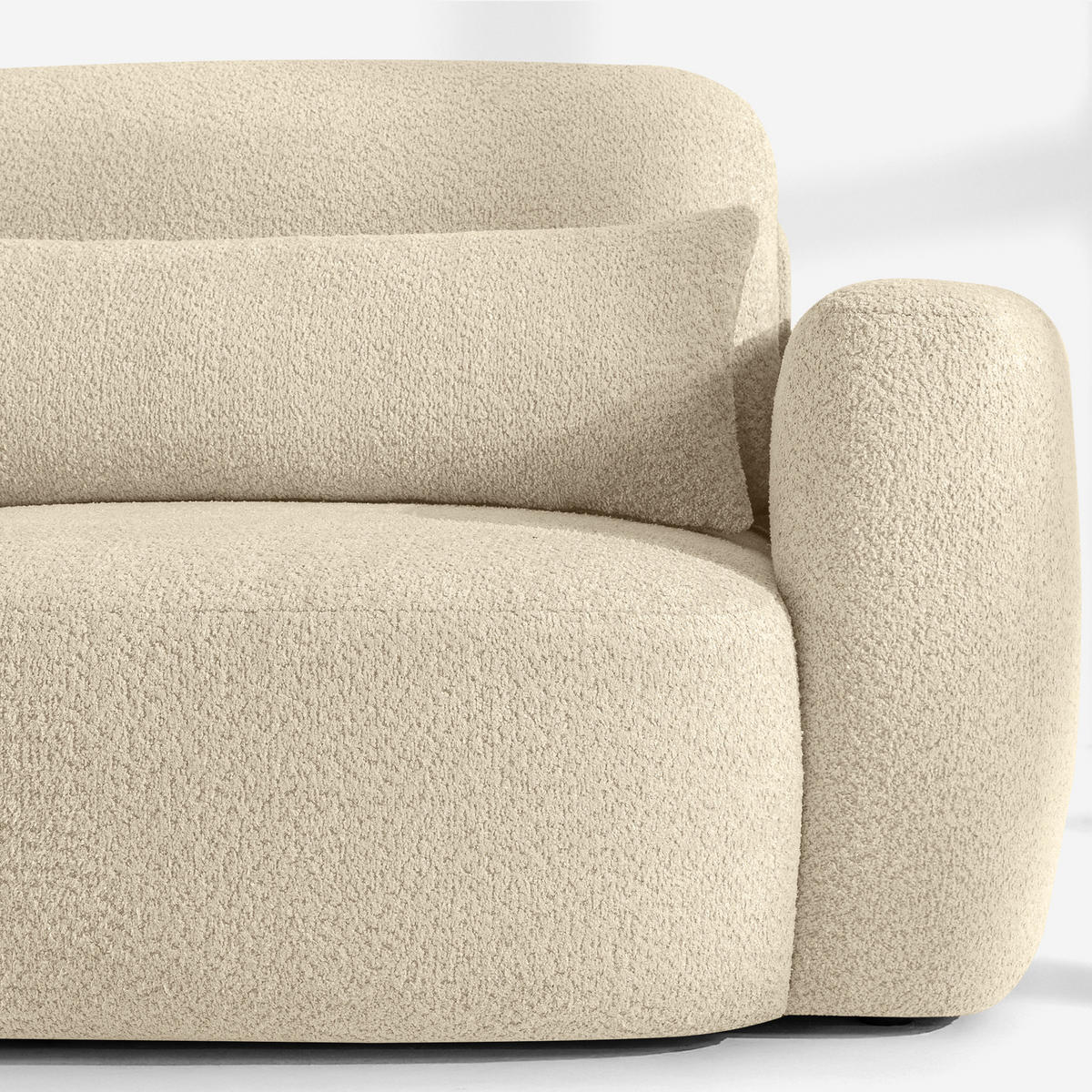 ECKSOFA links ELOSA - Beige, Holz/Textil (245/165cm) - KONSIMO®