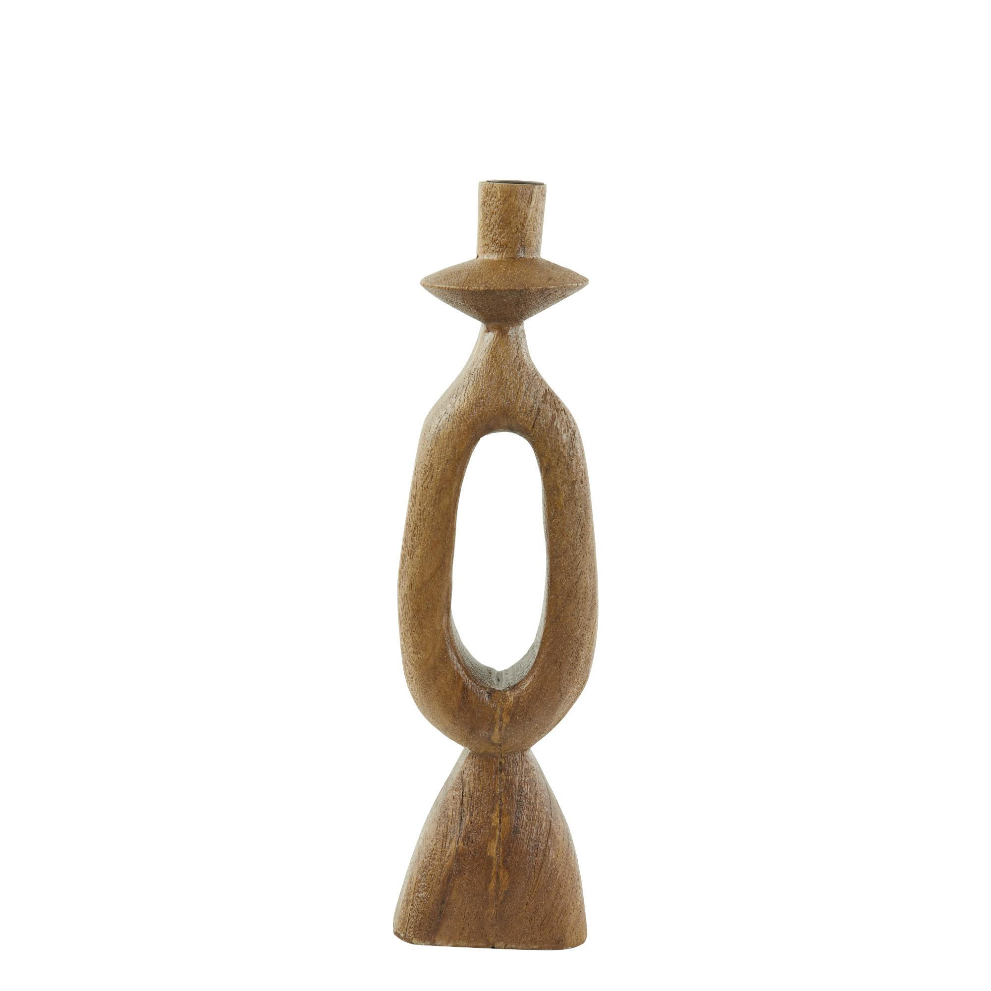 KERZENLEUCHTER Django Braun 13/13/43 cm - Braun, Holz (13/43/13cm) - Light & Living