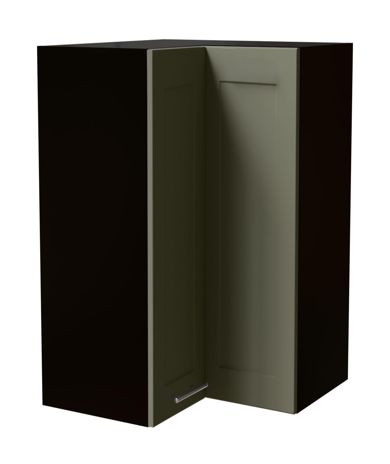 ECKHÄNGESCHRANK Oslo W14/60 Schwarz / Reed Green Matt 60 / 60 / 96cm - Schwarz/Grün, Holz/Holzwerkstoff (60/96/60cm) - Feldmann-Wohnen