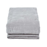 SAMT-KUSCHELDECKE 150/200 cm, Baumwolle wattiert - Hellgrau, Textil (150/200cm) - Homescapes