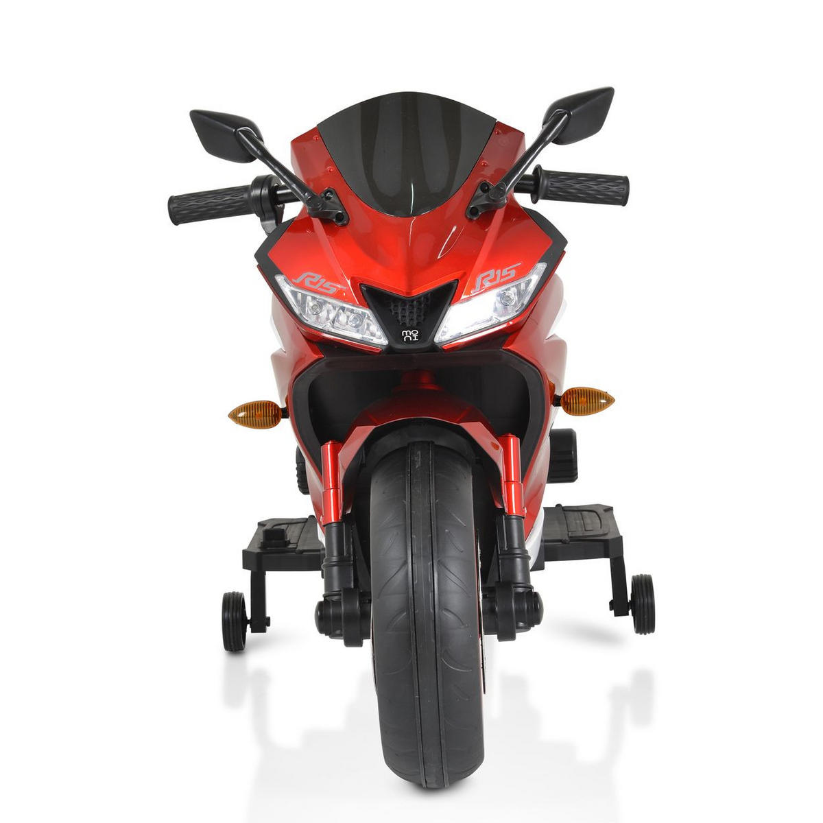 ELEKTROMOTORRAD Motocross rot MP3-Funktion Bluetooth Stützräder Lichter - Rot, Kunststoff (120/60/74cm) - Moni
