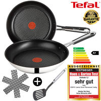 BRATPFANNE E89701 Jamie Oliver 24 cm 3-tlg Edelstahl Antihaft Induktion - Silberfarben/Schwarz, Metall (44/24/5cm) - Tefal