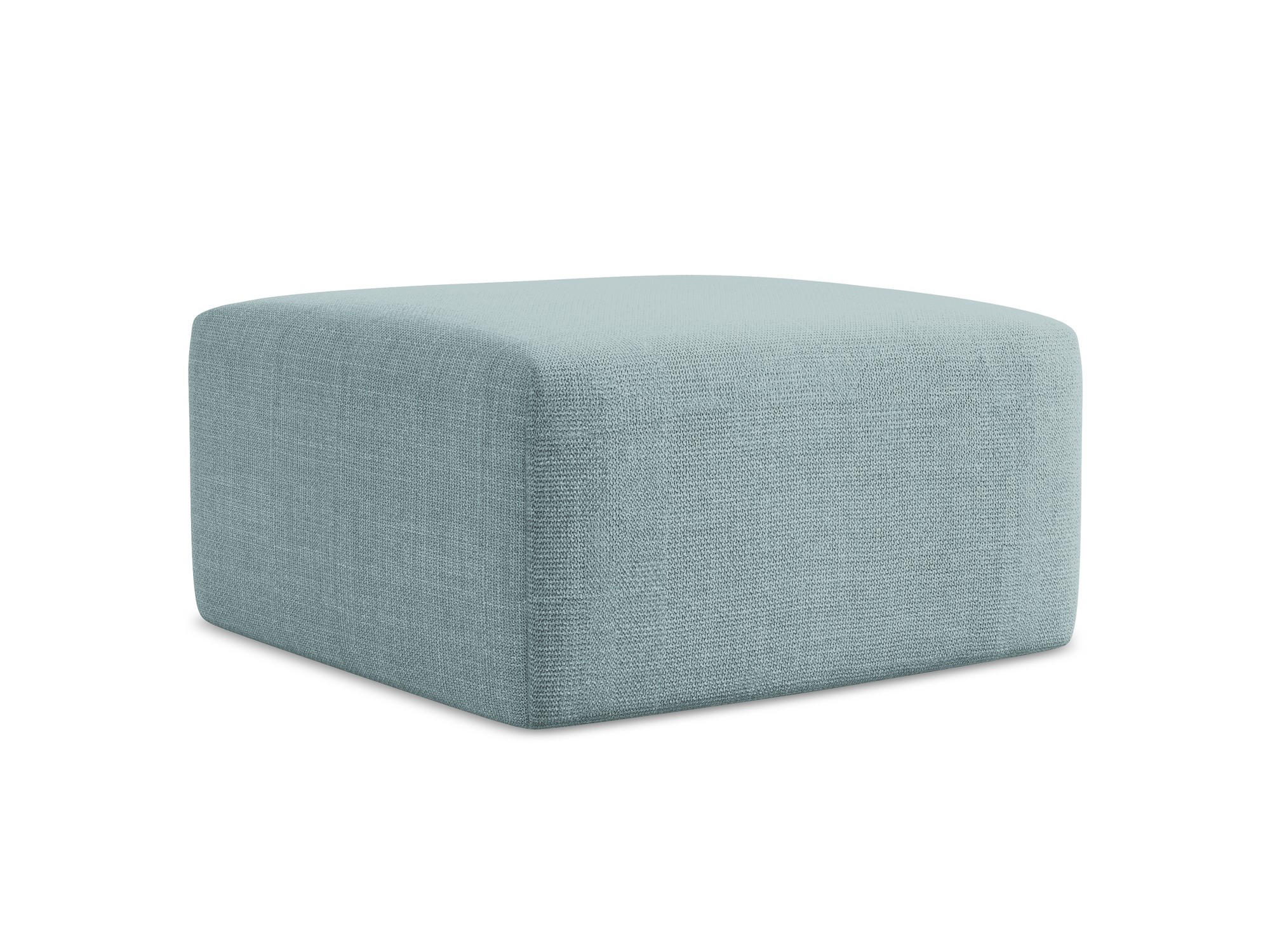 POUF Strukturstoff Blau - Blaugrau/Schwarz, Holzwerkstoff/Kunststoff (75/37/75cm) - Makamii