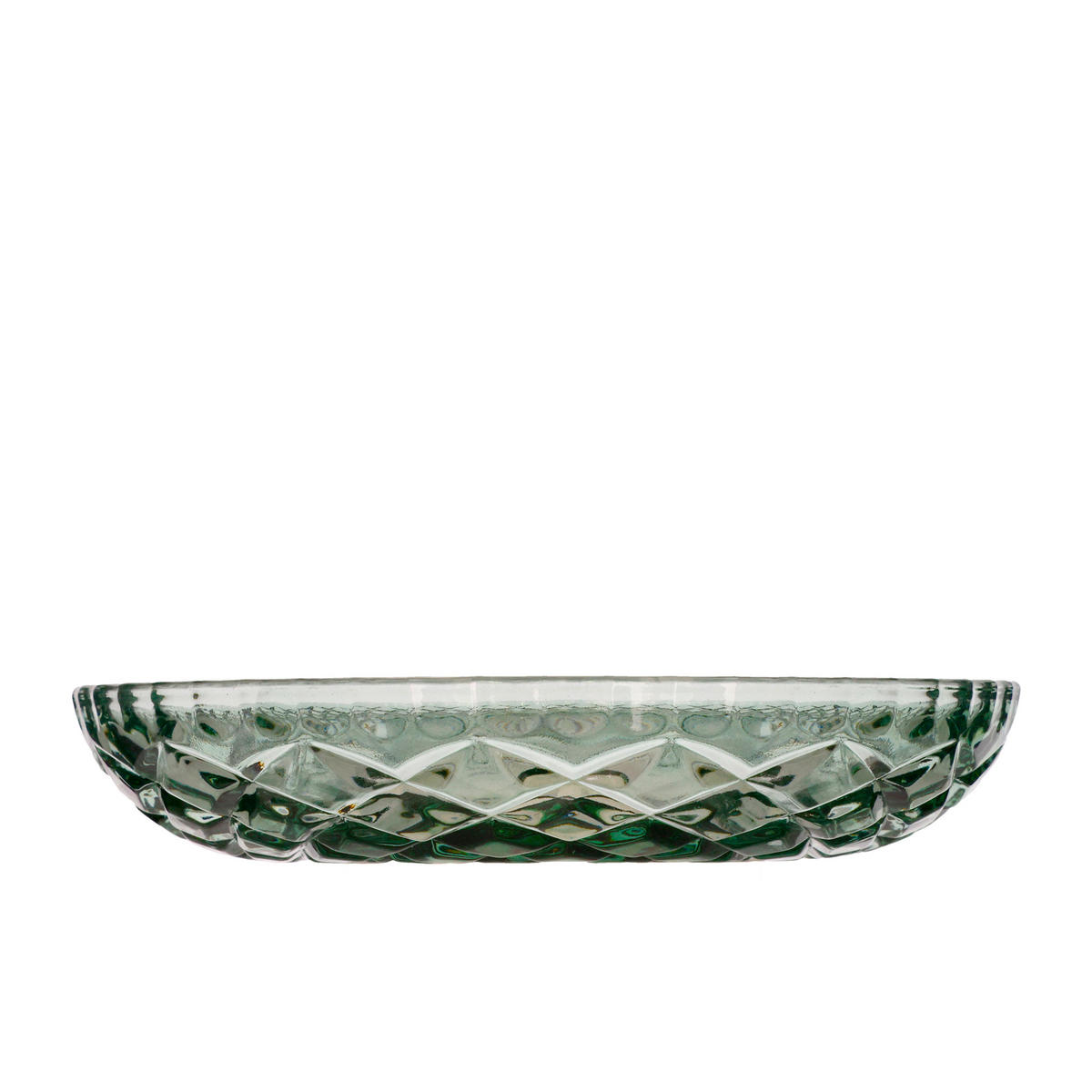 GLASTELLER Sorrento 4er Set, Glas, Grün, 16 cm - Grün, Glas (13.3/16.2/16.5cm) - Lyngby Glas