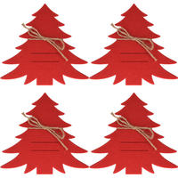 BESTECKTASCHEN Weihnachtsbaum 4er-Set 19,5/1,5/18,5 cm - Rot, Textil (1.5/18.5/19.5cm) - Home Styling Collection