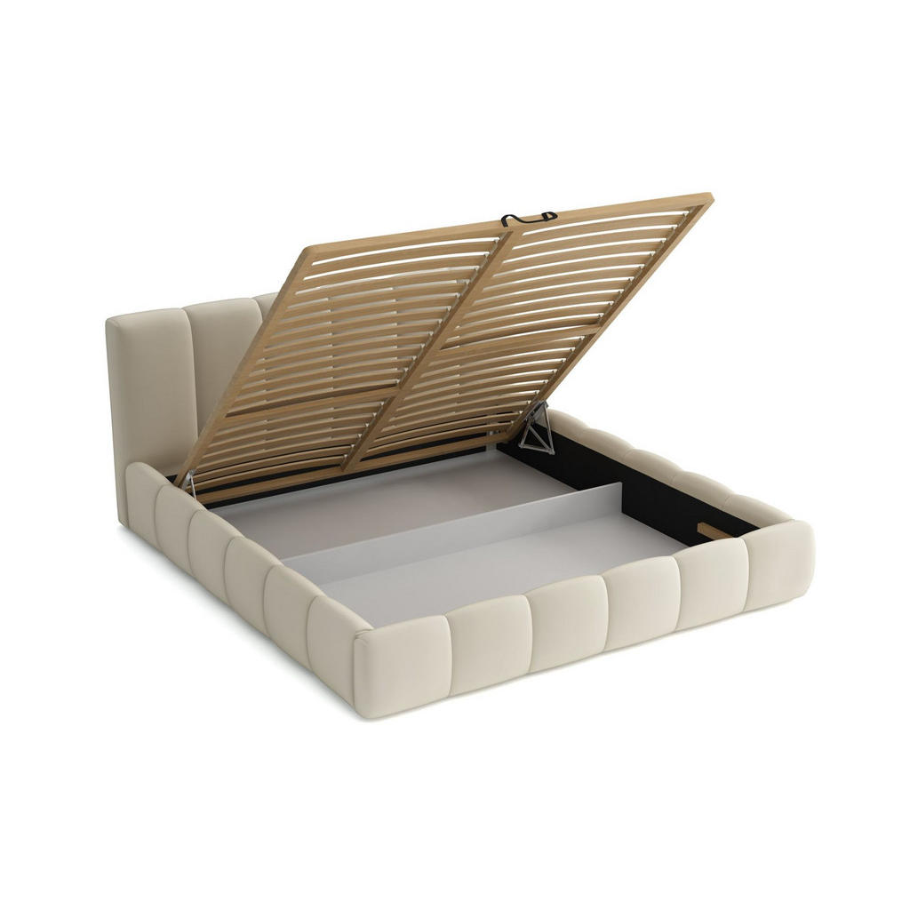 Thumbnail - Fun Möbel Polsterbett, Beige, Textil, 140x200 cm, Schlafzimmer, Betten, Polsterbetten