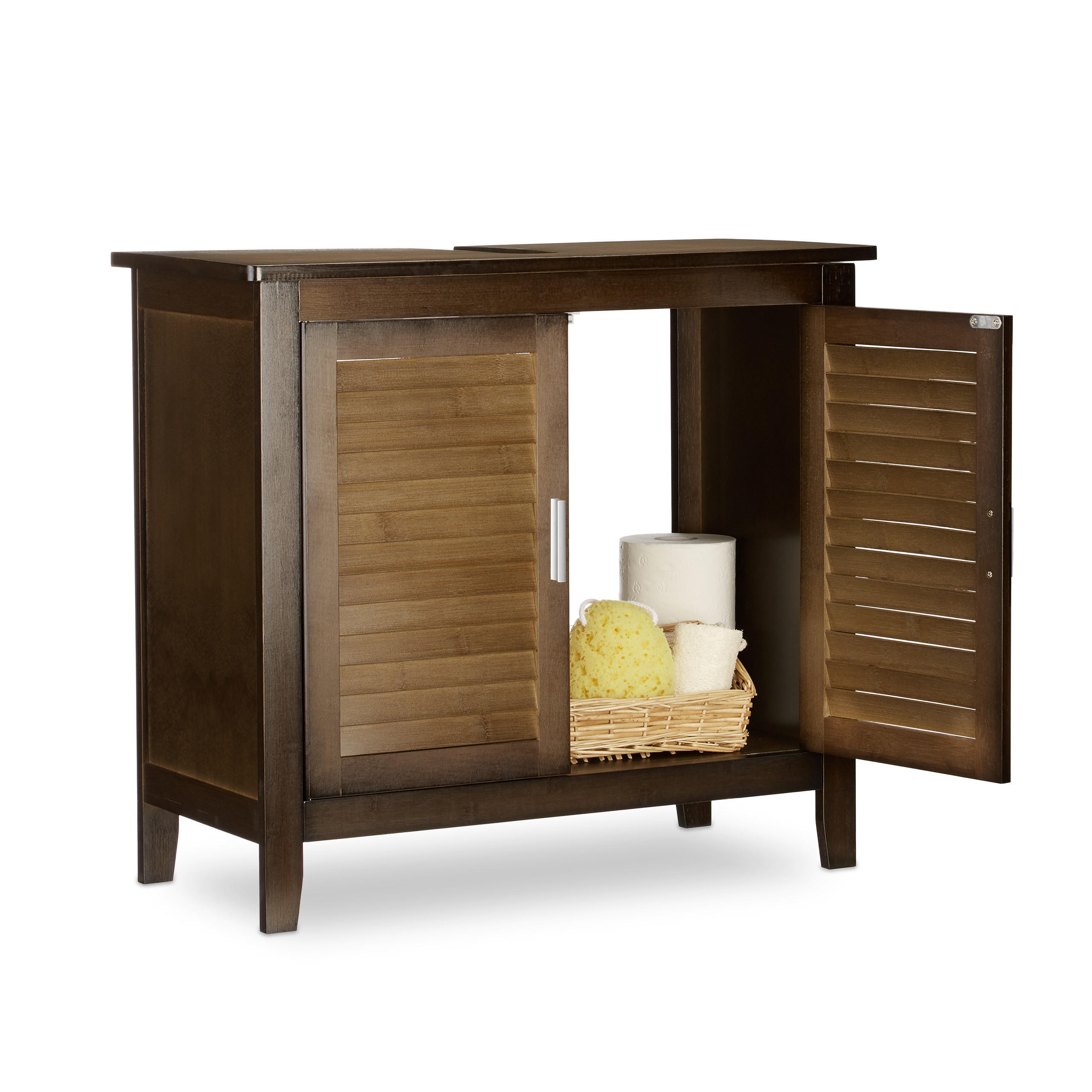 TV&Auml;TTST&Auml;LLSSK&Aring;P m&ouml;rkbrun bambu lamelld&ouml;rrar 60 cm 60/30/67 cm