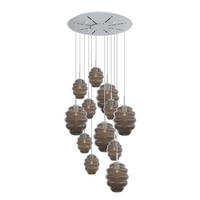 GALERIELEUCHTE Echos 12-flammig Rauch Ø 18/25cm - Anthrazit/Weiß, Glas (18/18/20cm) - s.luce