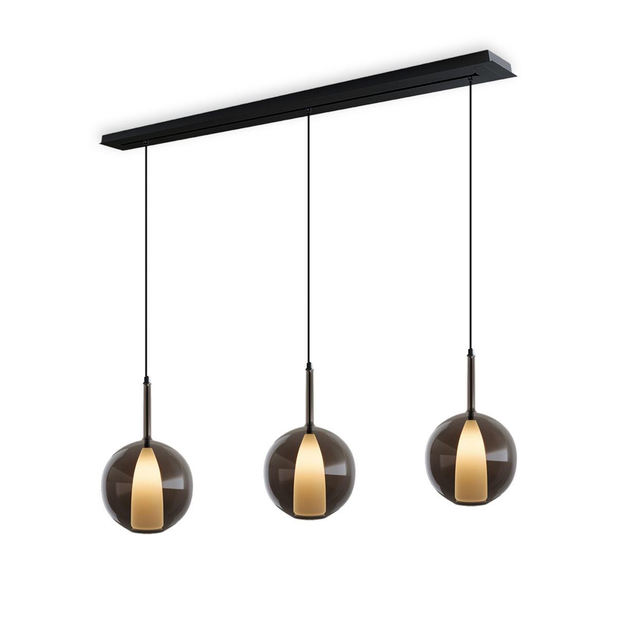 HÄNGELEUCHTE Belluna Rauch Ø 24cm - Grau, Glas (24/24/45cm) - s.luce