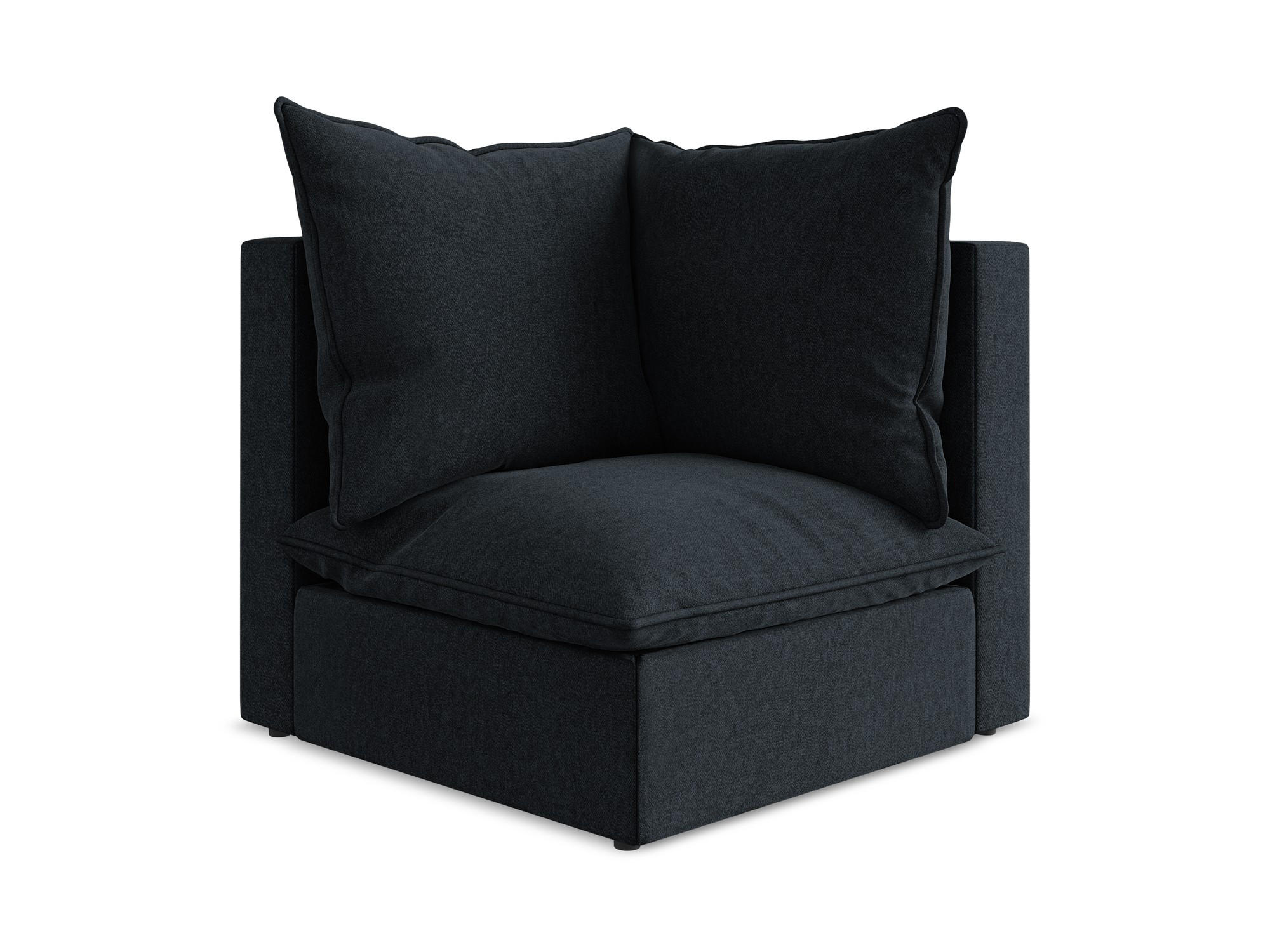 SOFAELEMENT Samt Stoff Blau - Blau/Schwarz, Holzwerkstoff/Kunststoff (90/77/90cm) - Makamii