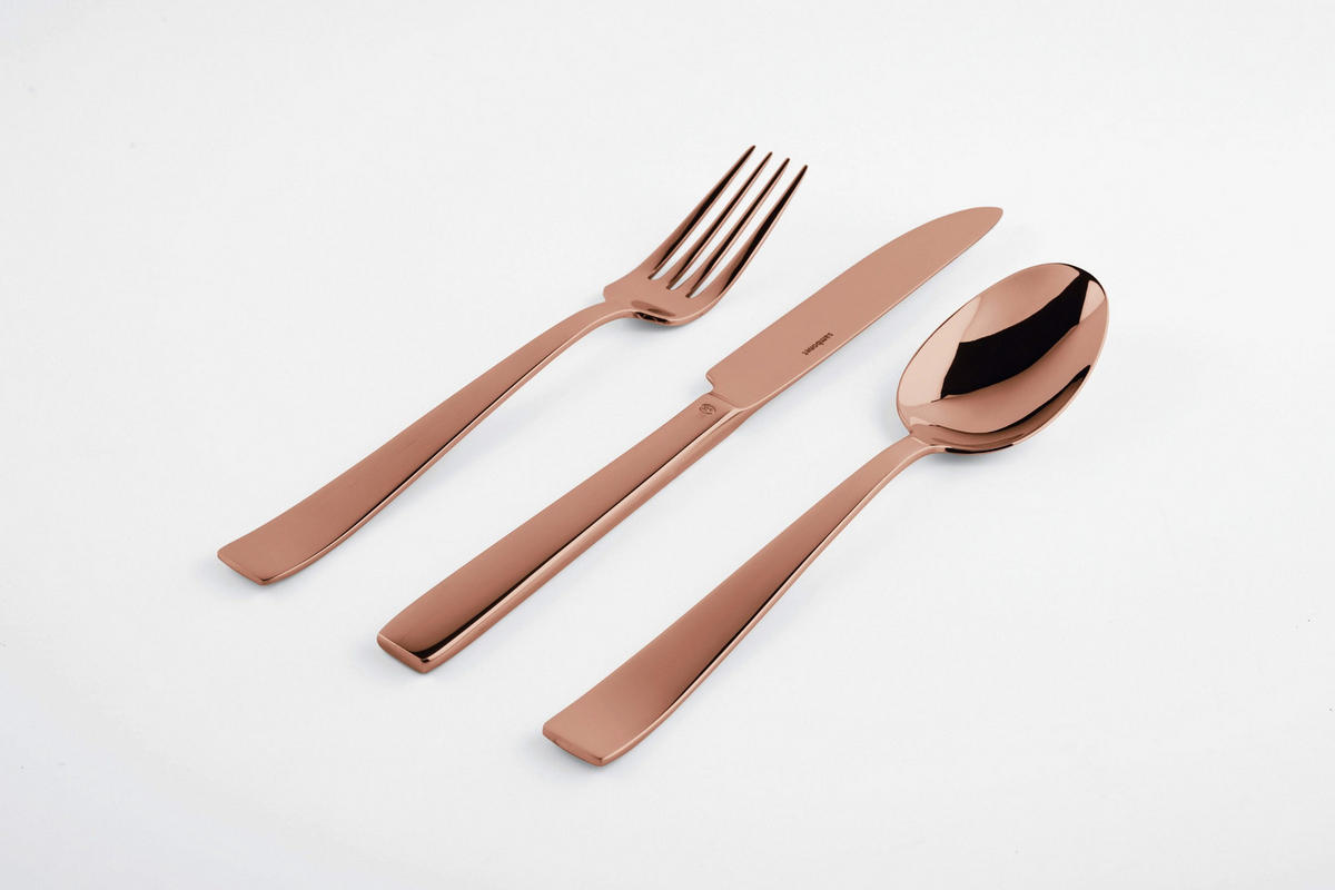 BESTECKSET Flat Kupfer 24-teilig - Bronzefarben, Metall - Sambonet