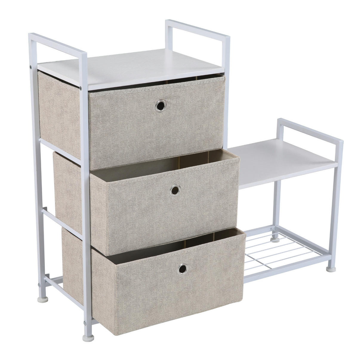 SCHUBLADEN-REGAL - Beige, Metall (85/76/29cm) - SVITA