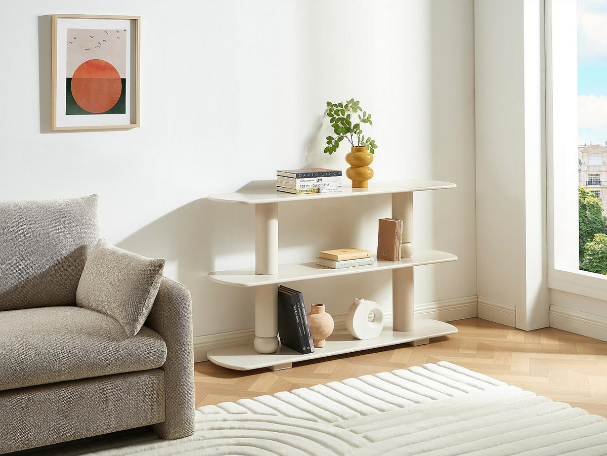 REGAL - 140 cm x 35 cm - holz - beige Topawa - Beige, Holz (140/80.5/35cm) - Vente-Unique