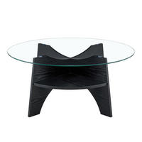 BEISTELLTISCH rund Ø 80 cm Glas Schwarz - Schwarz, Glas (80/80/36cm) - Meubliv