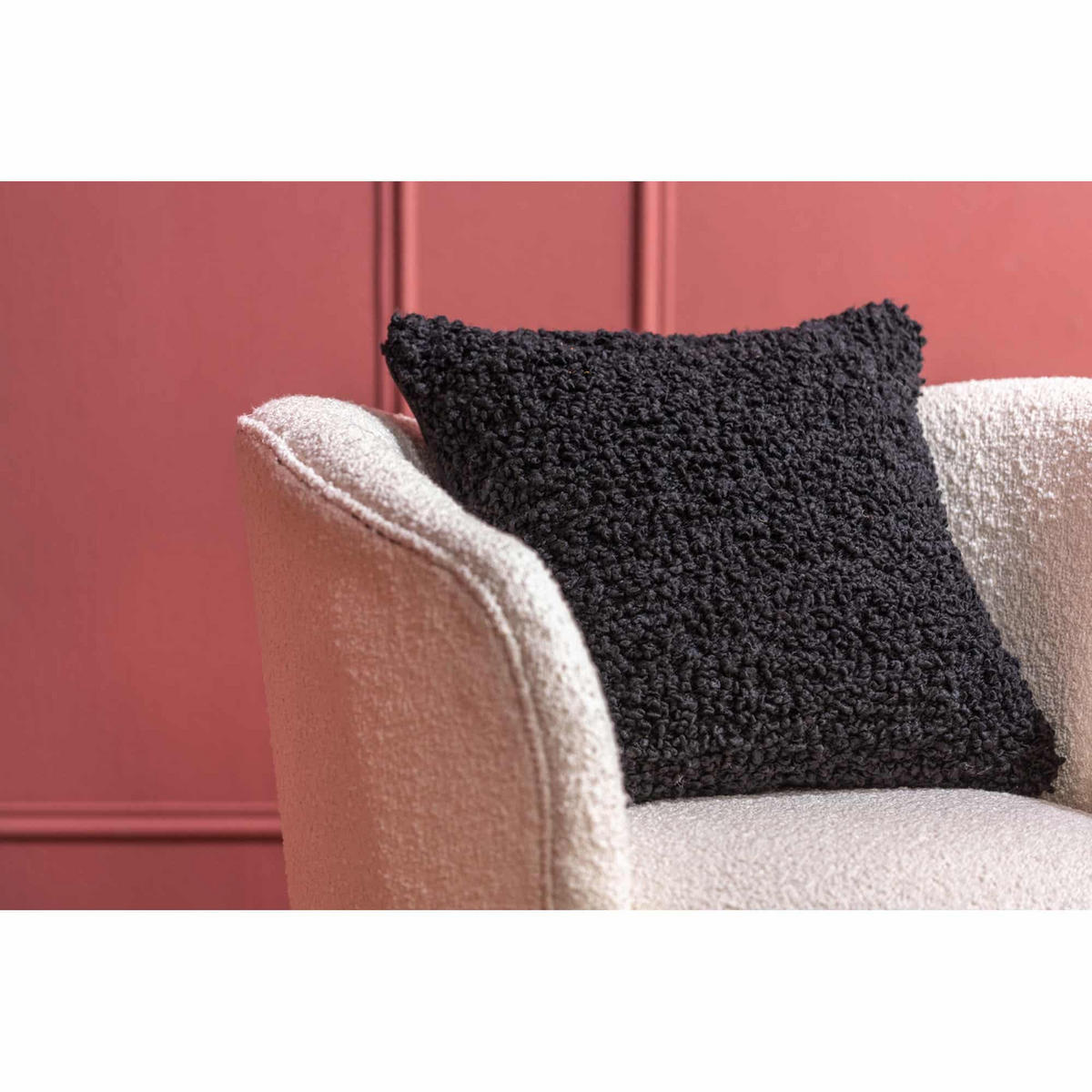 KISSEN Purtiy Schwarz 45/45/5 cm - Schwarz, Textil (45/45cm) - Present Time