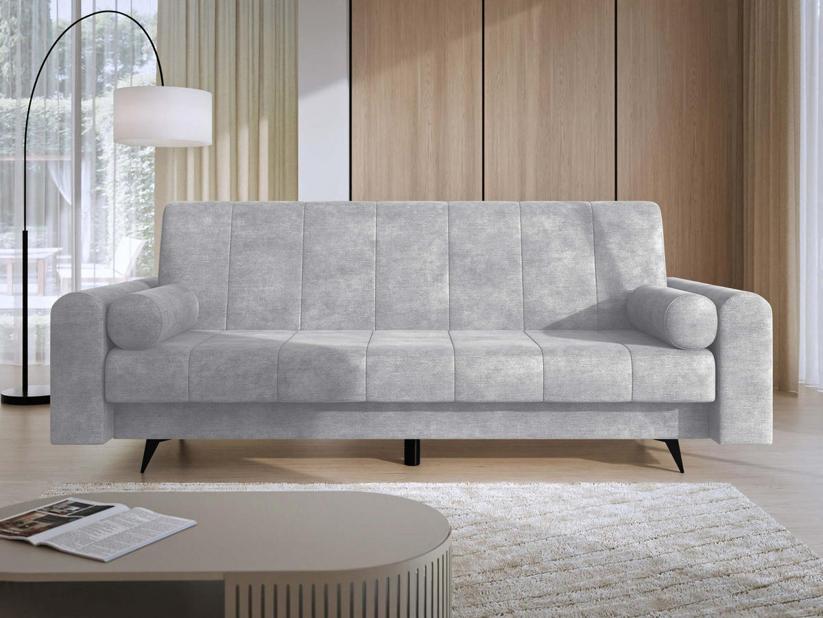 SCHLAFSOFA Zuri - Chromfarben/Schwarz, Holz/Textil (240/93/91cm) - MIRJAN24