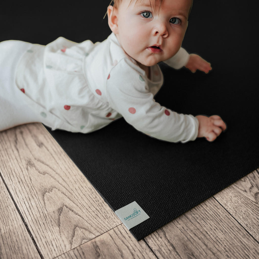 Thumbnail - Sanosoft Krabbelmatte, Schwarz, Textil, 60x100 cm, Oeko-Tex® Standard 100, Teppiche & Böden, Teppiche, Teppich Kinderzim...