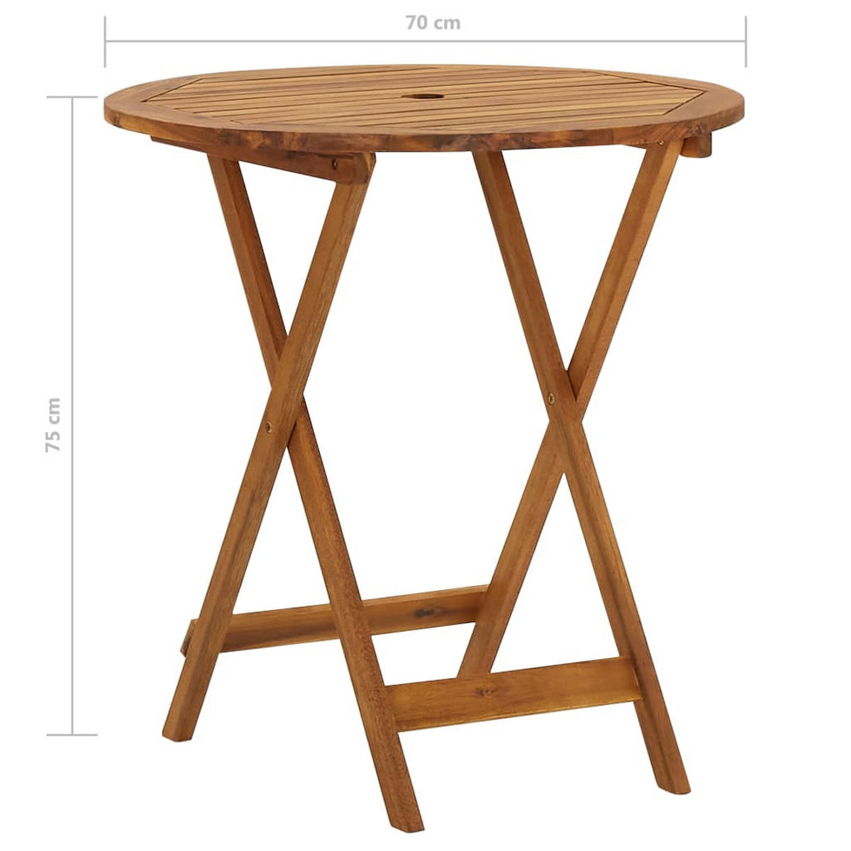 GARTEN-ESSGRUPPE 3-teilig Klappbar Massivholz Akazie - Braun, Holz - vidaXL