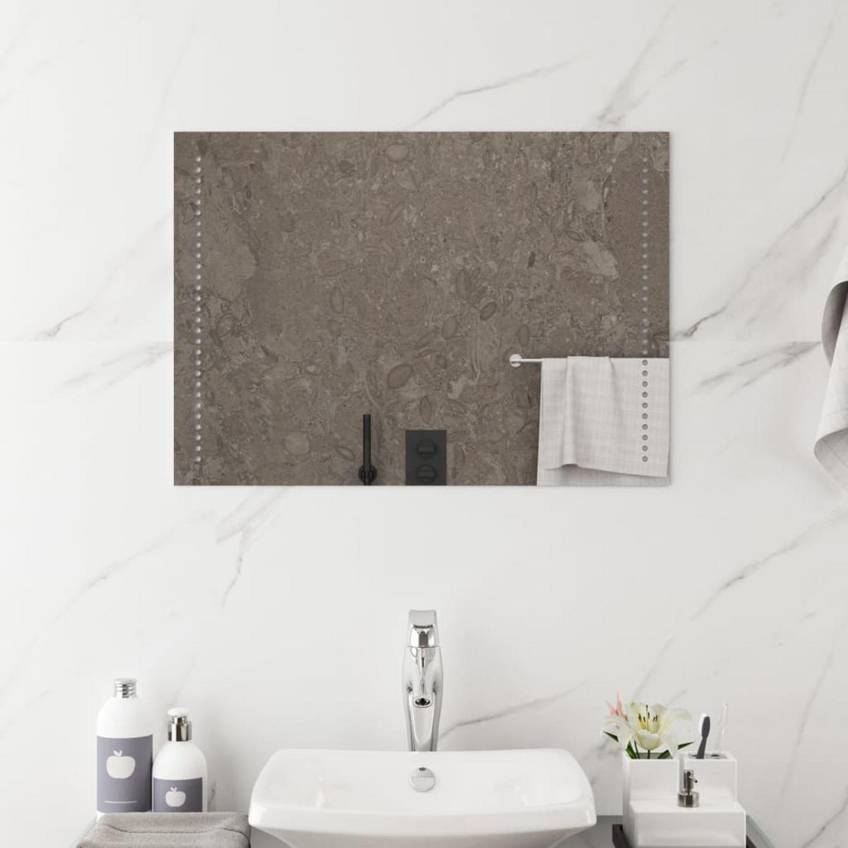 LED-BADSPIEGEL 50x70 cm - Transparent, Glas (50/18/70cm) - furnicato