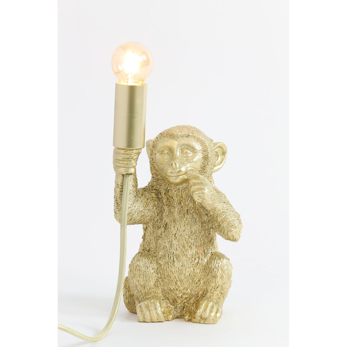 TISCHLAMPE Affe Gold 13/12,5/23,5 cm - Goldfarben, Kunststoff (13/12.5/23.5cm) - Light & Living